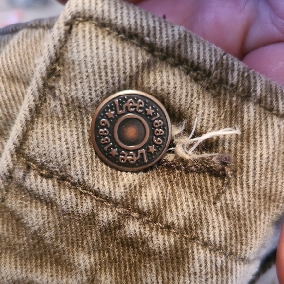 VINTAGE LEE LIGHT WASH ELASTIC WAISTBAND MOM JEANS SIZE 16 PETITE BROWN USA MADE - Picture 5 of 6